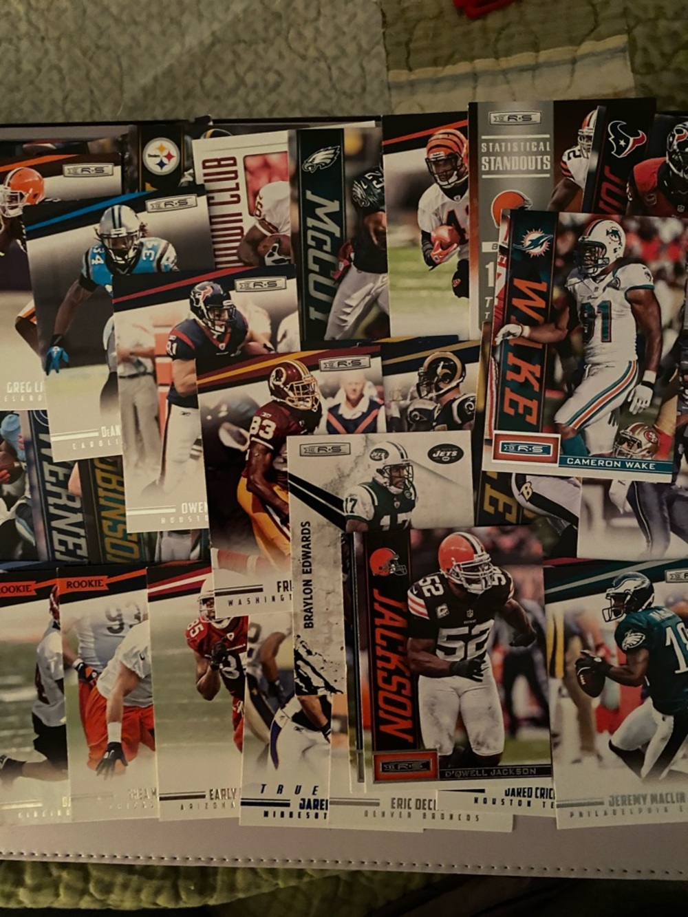 34 cards in lot 2010-2013 NFL Football Trading Card Lot - Mixed Team Players